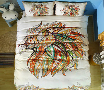 3D Lion 1048 Bed Pillowcases Quilt