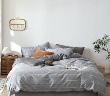 3D Gray 30019 Bed Pillowcases Quilt