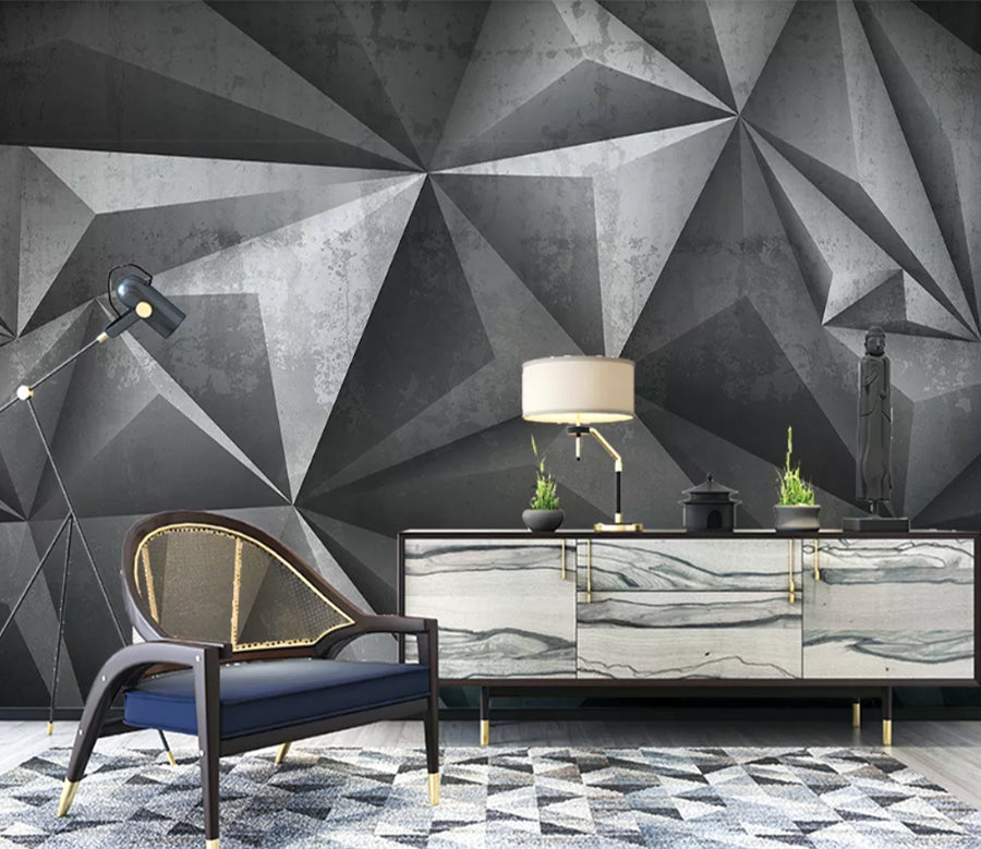 3D Triangle Stone WC2027 Wall Murals