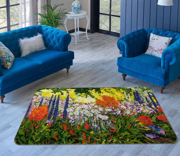3D Colored Flowers 1043 Allan P. Friedlander Rug Non Slip Rug Mat Mat AJ Creativity Home 