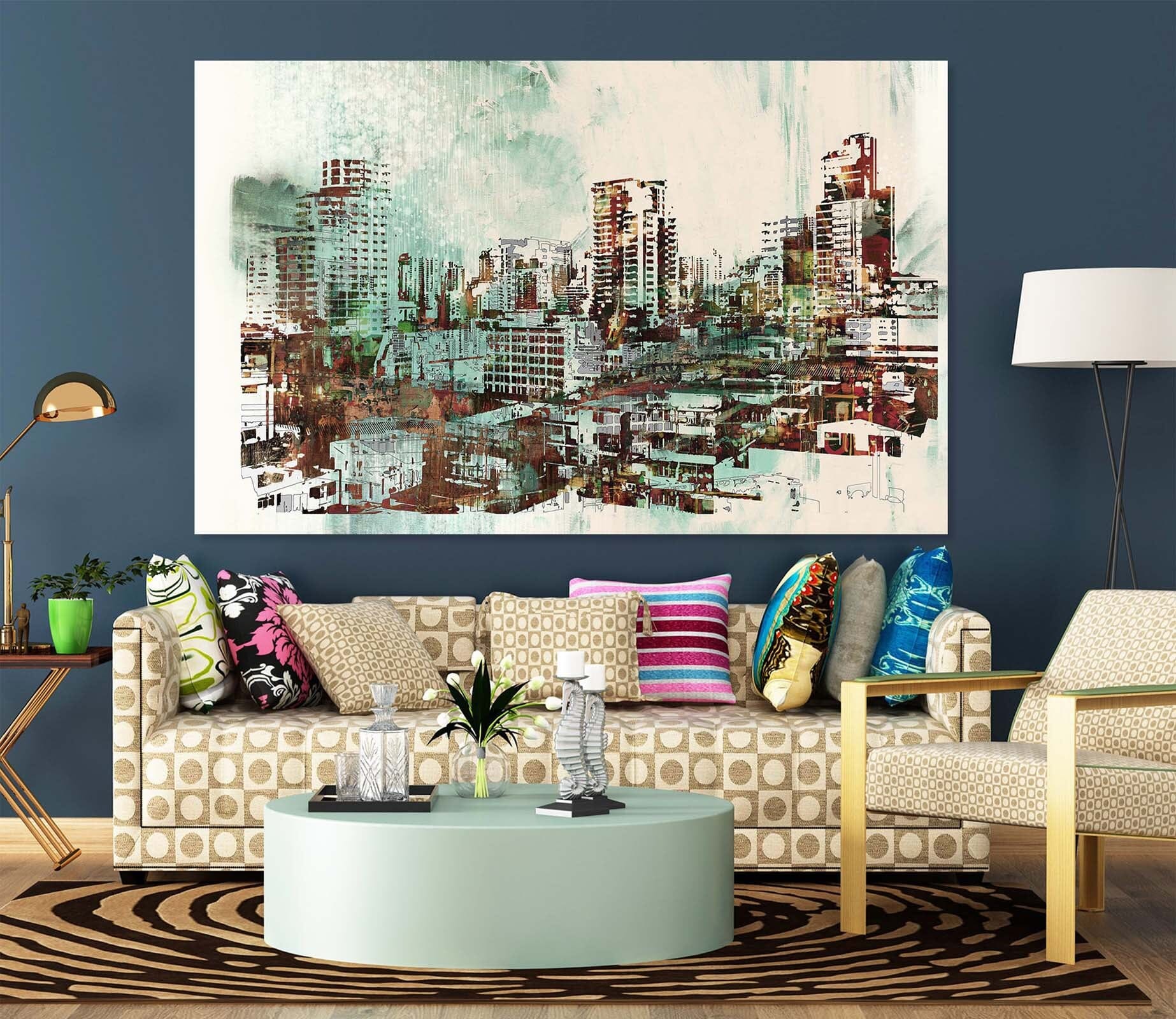 3D City Pattern 1027 Wall Sticker Wallpaper AJ Wallpaper 2 