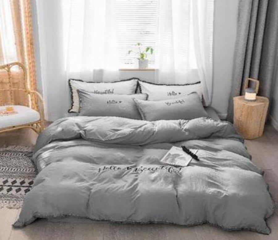 3D Gray 50010 Bed Pillowcases Quilt