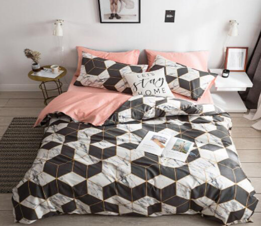 3D Black And White Cube 15128 Bed Pillowcases Quilt
