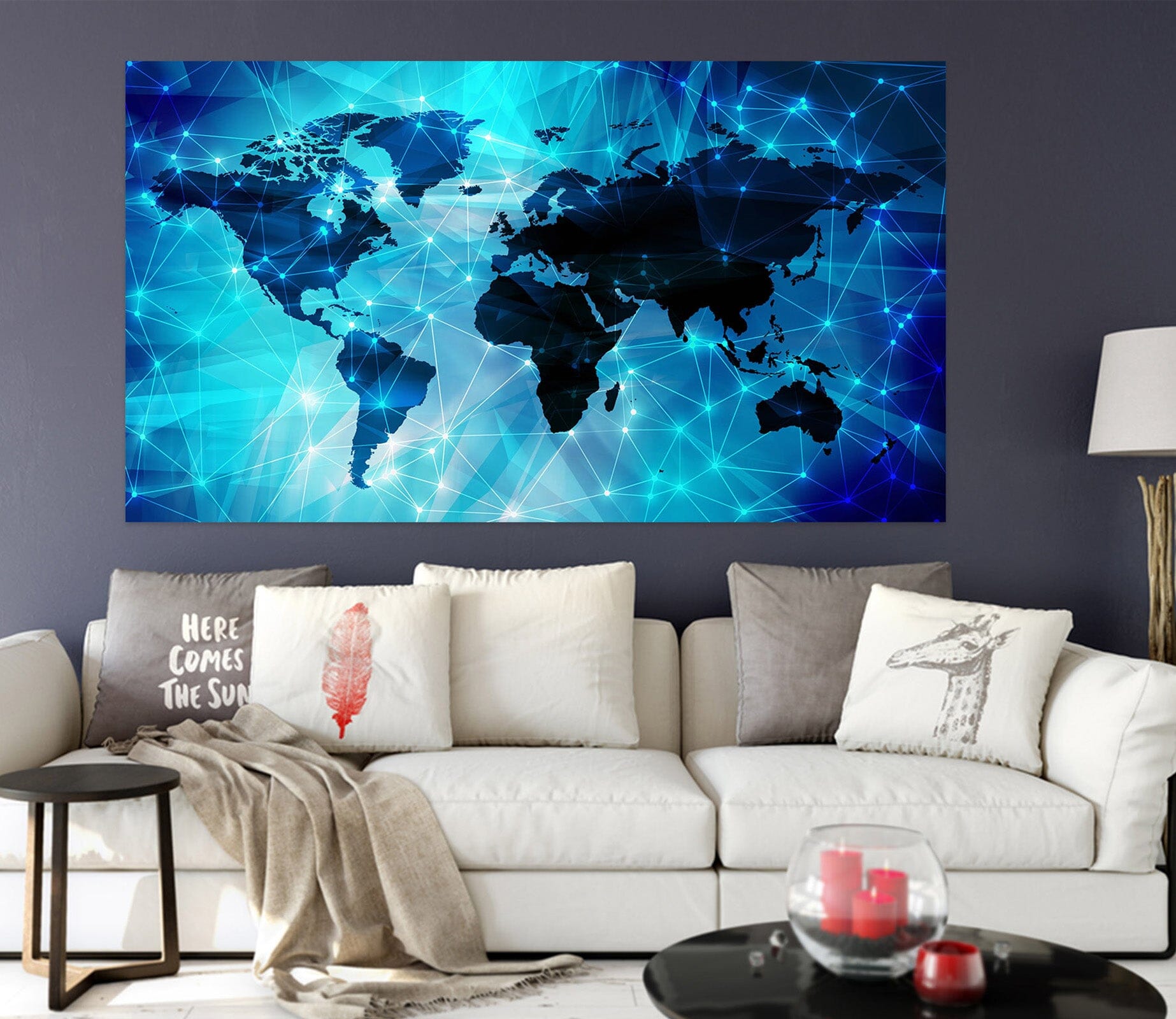3D Black Land 278 World Map Wall Sticker Wallpaper AJ Wallpaper 2 