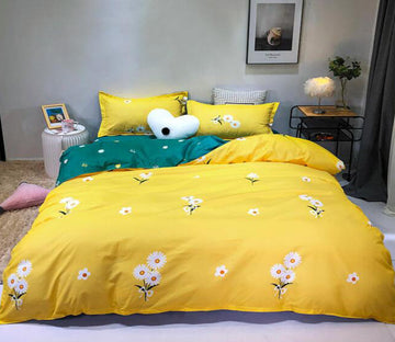 3D Yellow Chrysanthemum 3071 Bed Pillowcases Quilt