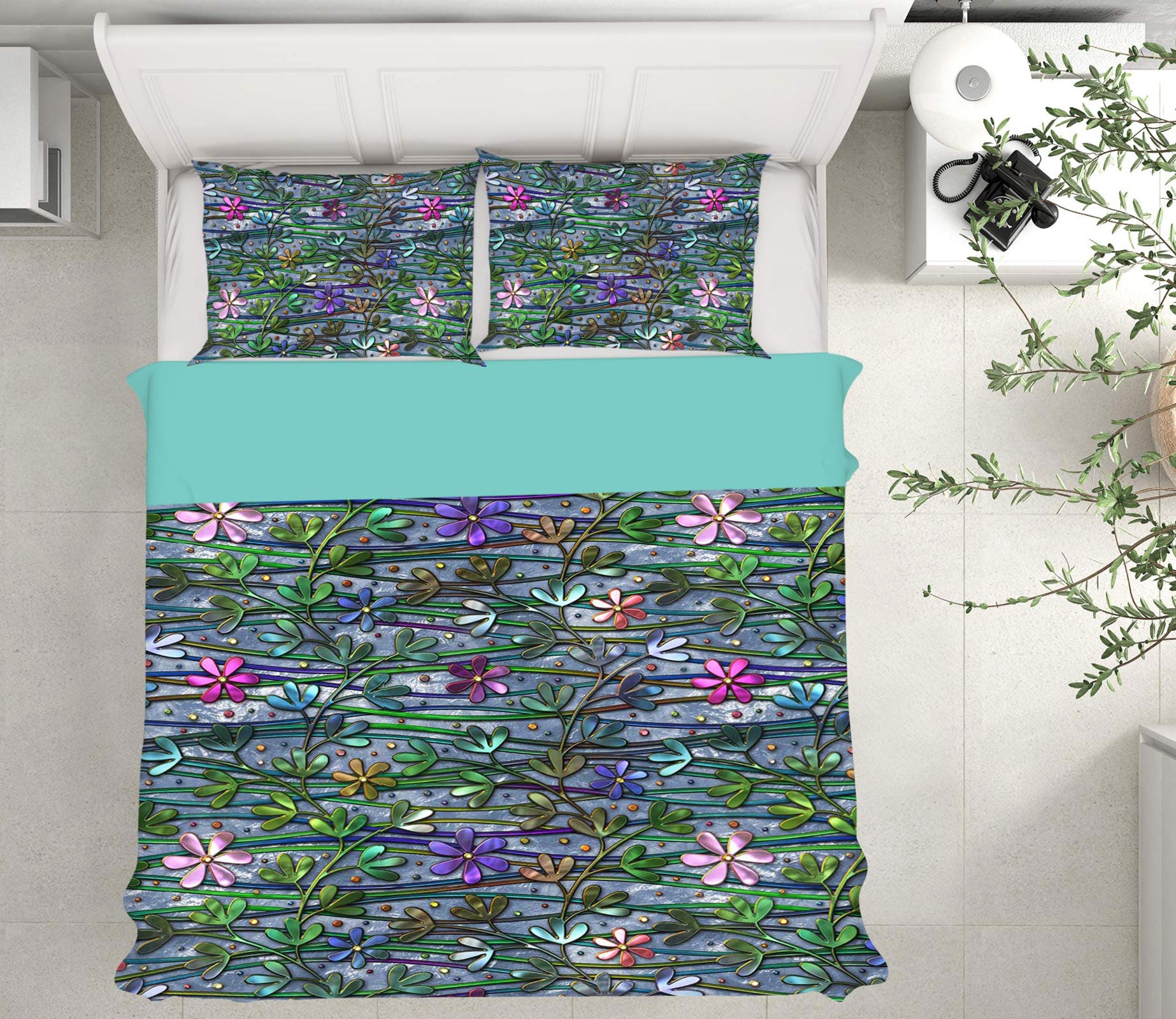 3D Flower Pattern 14069 Bed Pillowcases Quilt