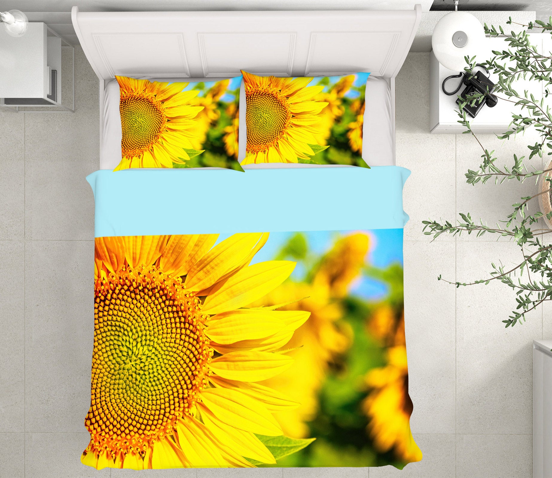 3D Sunflower 59139 Bed Pillowcases Quilt