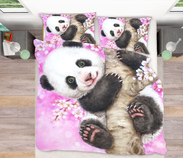 3D Peach Tree Panda 5917 Kayomi Harai Bedding Bed Pillowcases Quilt Cover Duvet Cover