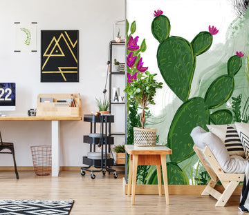 3D Green Cactus 1283 Jacqueline Reynoso Wall Mural Wall Murals