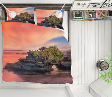 3D Batu Bolong Temple 011 Marco Carmassi Bedding Bed Pillowcases Quilt