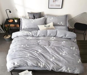 3D Light Grey 20158 Bed Pillowcases Quilt