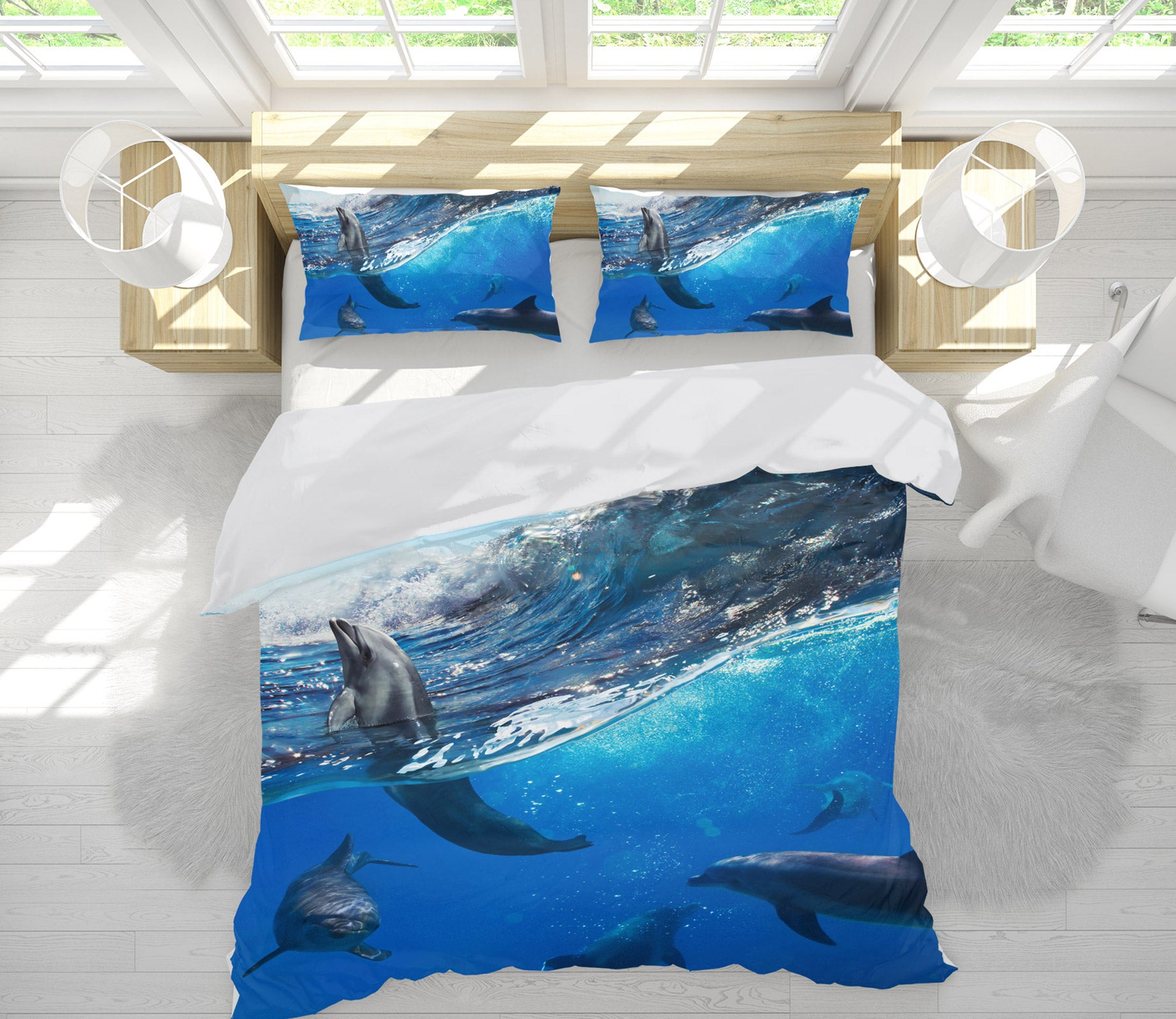 3D Underwater Dolphin 12015 Bed Pillowcases Quilt