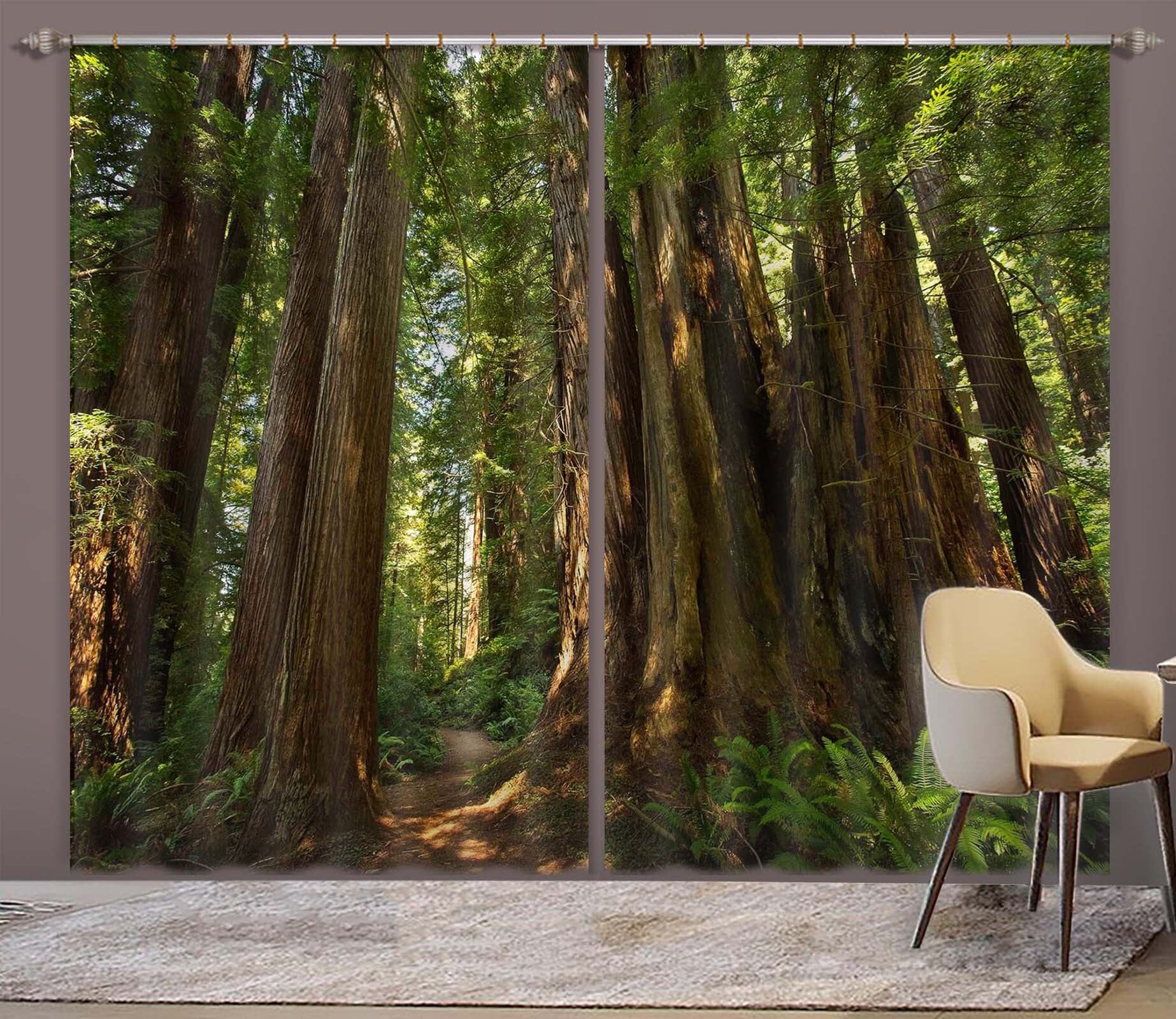 3D Old Forest 066 Kathy Barefield Curtain Curtains Drapes Curtains AJ Creativity Home 