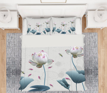 3D Lotus 13041 Bed Pillowcases Quilt