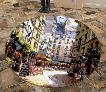 3D Street Town 74098 Round Non Slip Rug Mat