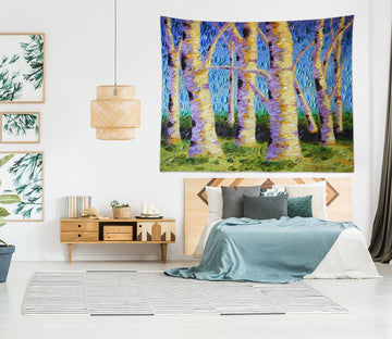 3D Trees 11821 Dena Tollefson Tapestry Hanging Cloth Hang