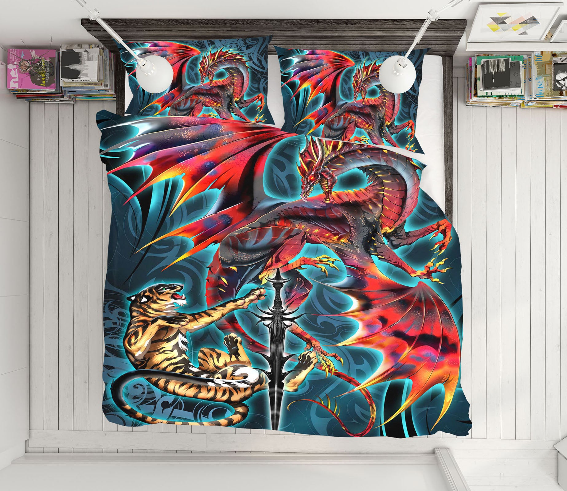3D Dragon Tiger 8321 Ruth Thompson Bedding Bed Pillowcases Quilt Cover Duvet Cover