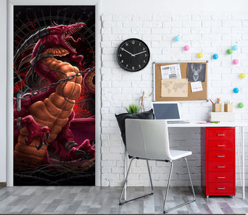 3D Chain Dragon 645 Tom Wood Door Mural