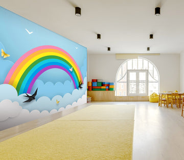 3D Rainbow Butterfly 044 Wall Murals Wallpaper AJ Wallpaper 2 