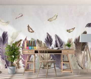 3D Yellow Feather 1038 Wall Murals