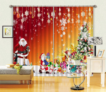 3D Christmas Shiny Snowflakes 49 Curtains Drapes Curtains AJ Creativity Home 