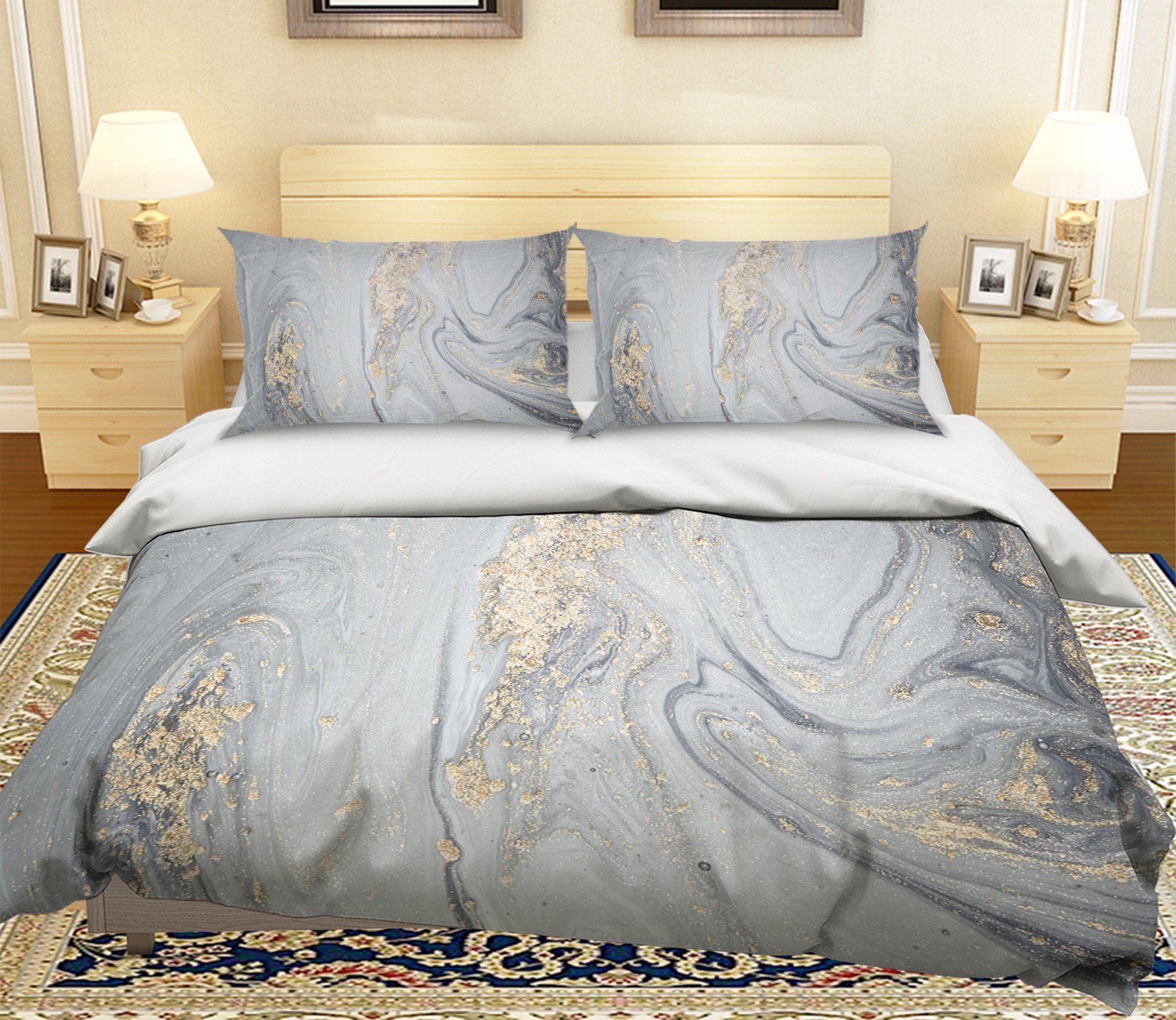 3D Silver Sand Flow 055 Bed Pillowcases Quilt Wallpaper AJ Wallpaper 