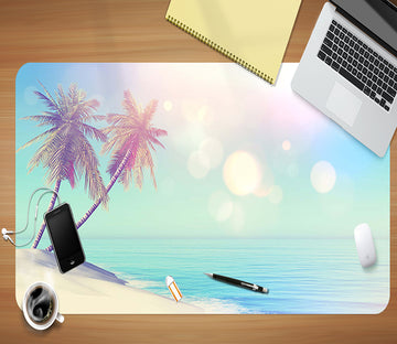 3D Seaside Coconut Tree 17031 Desk Mat
