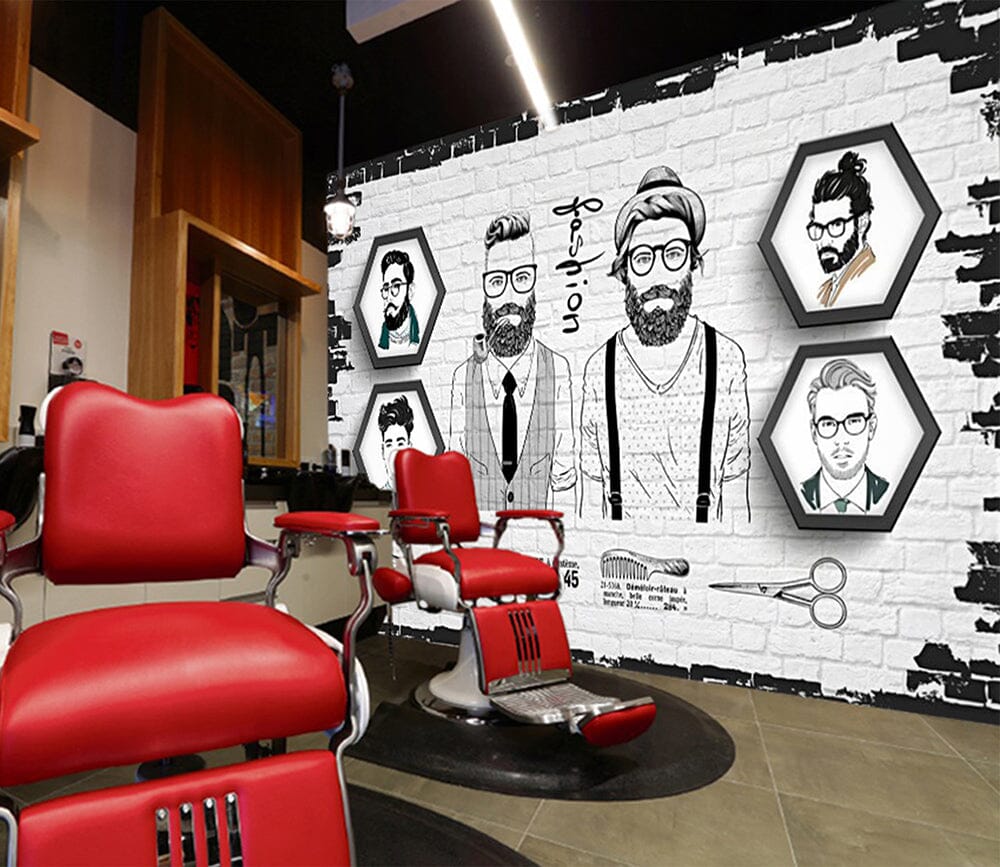 3D Short Hair 1412 Barber Shop Wall Murals Wallpaper AJ Wallpaper 2 