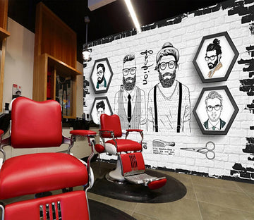 3D Short Hair 1412 Barber Shop Wall Murals Wallpaper AJ Wallpaper 2 