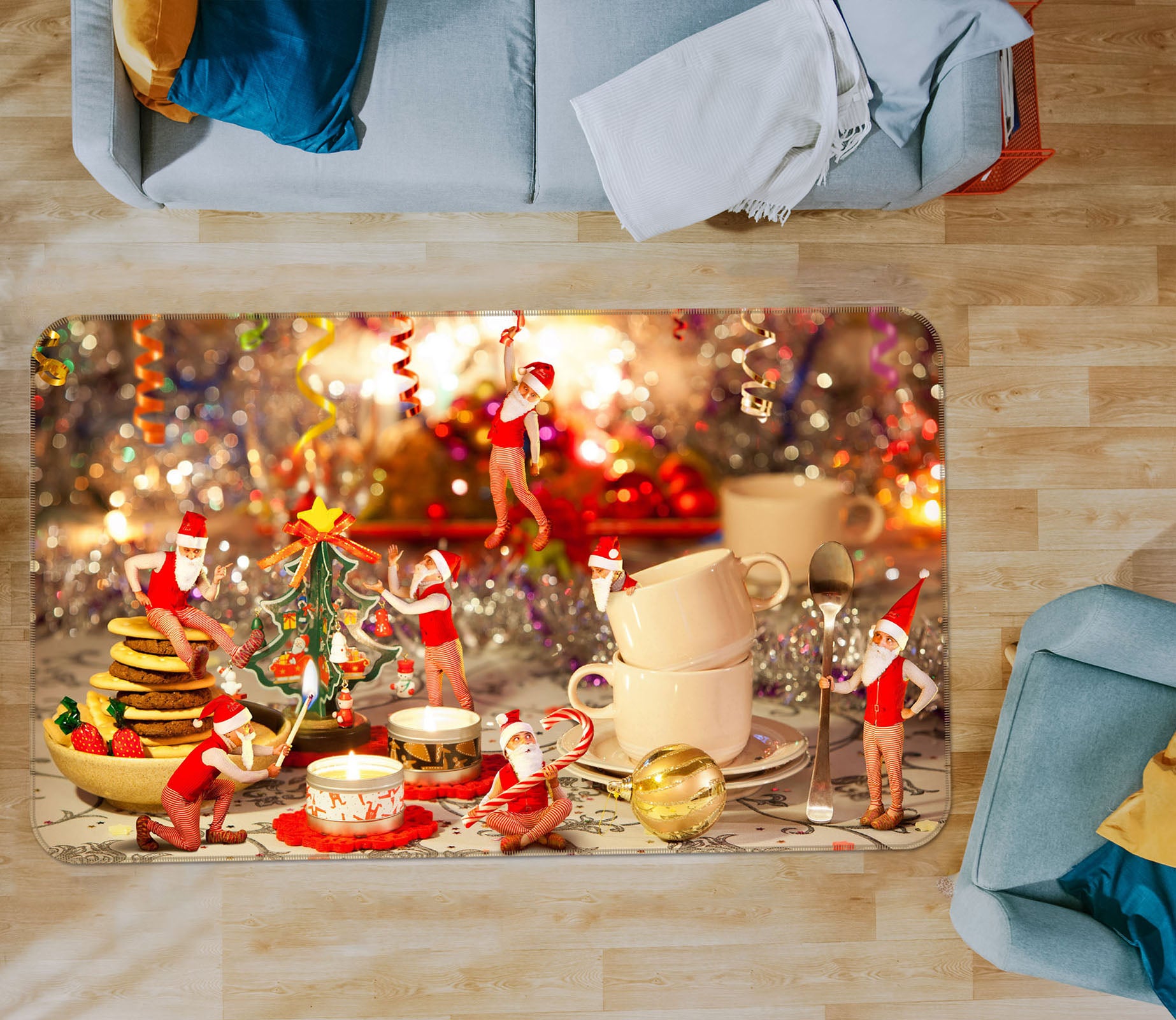 3D Christmas Cups 35130 Non Slip Rug Mat