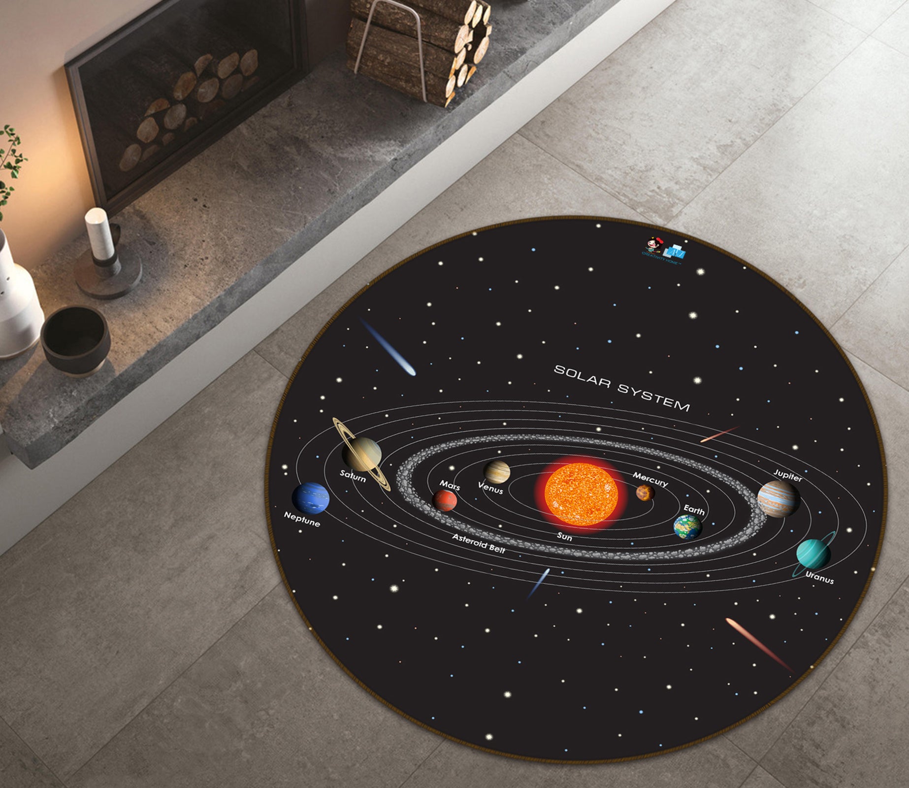 3D Planet 72132 Round Non Slip Rug Mat