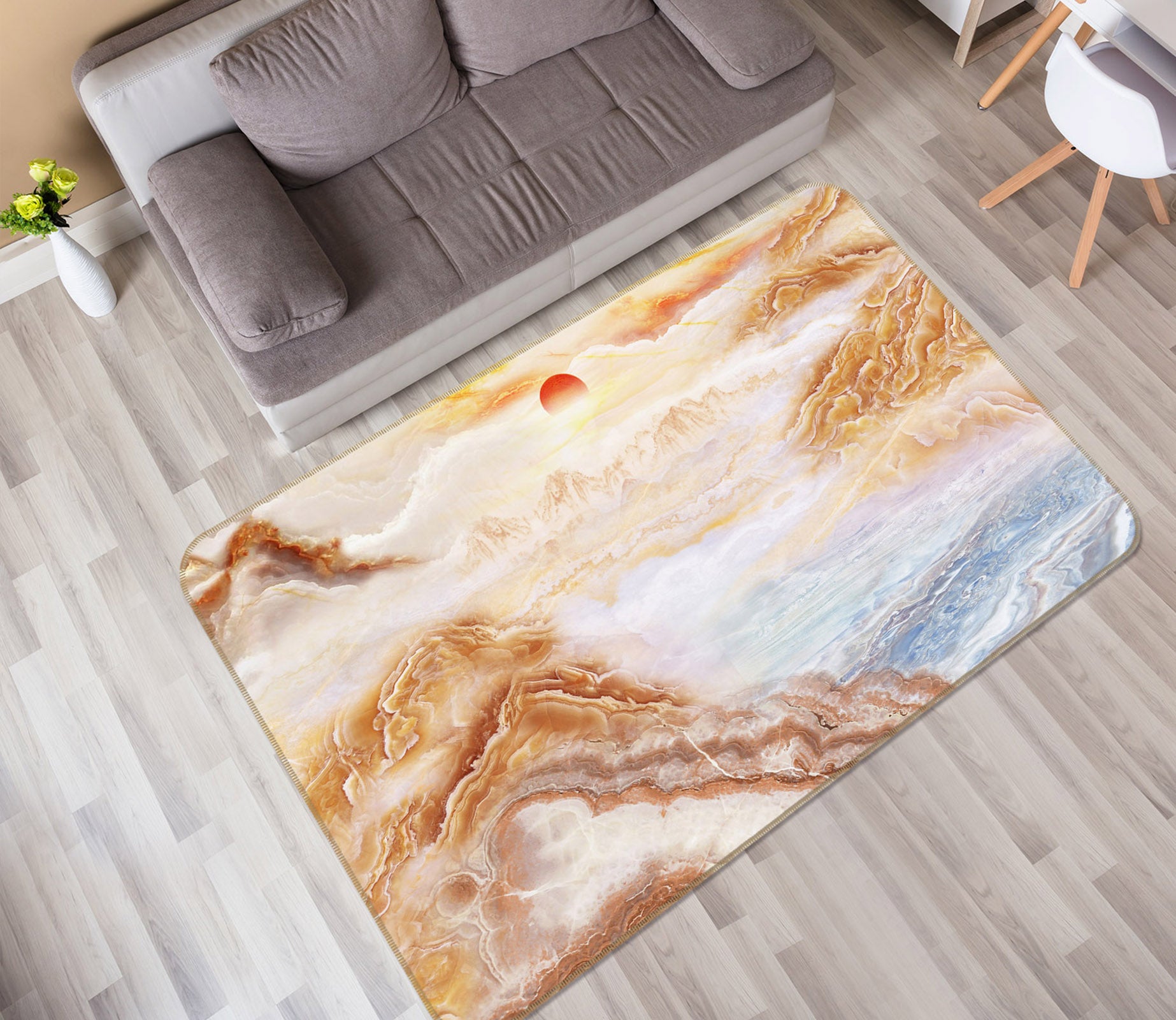 3D Mountains 34011 Non Slip Rug Mat