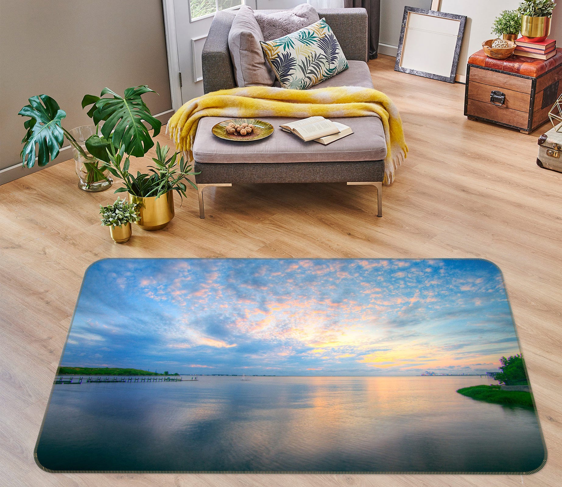 3D Sky Reflection 75235 Non Slip Rug Mat