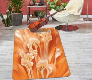 3D Flower Pattern 32211 Non Slip Rug Mat