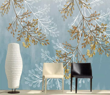 3D Yellow Leaves 2210 Wall Murals