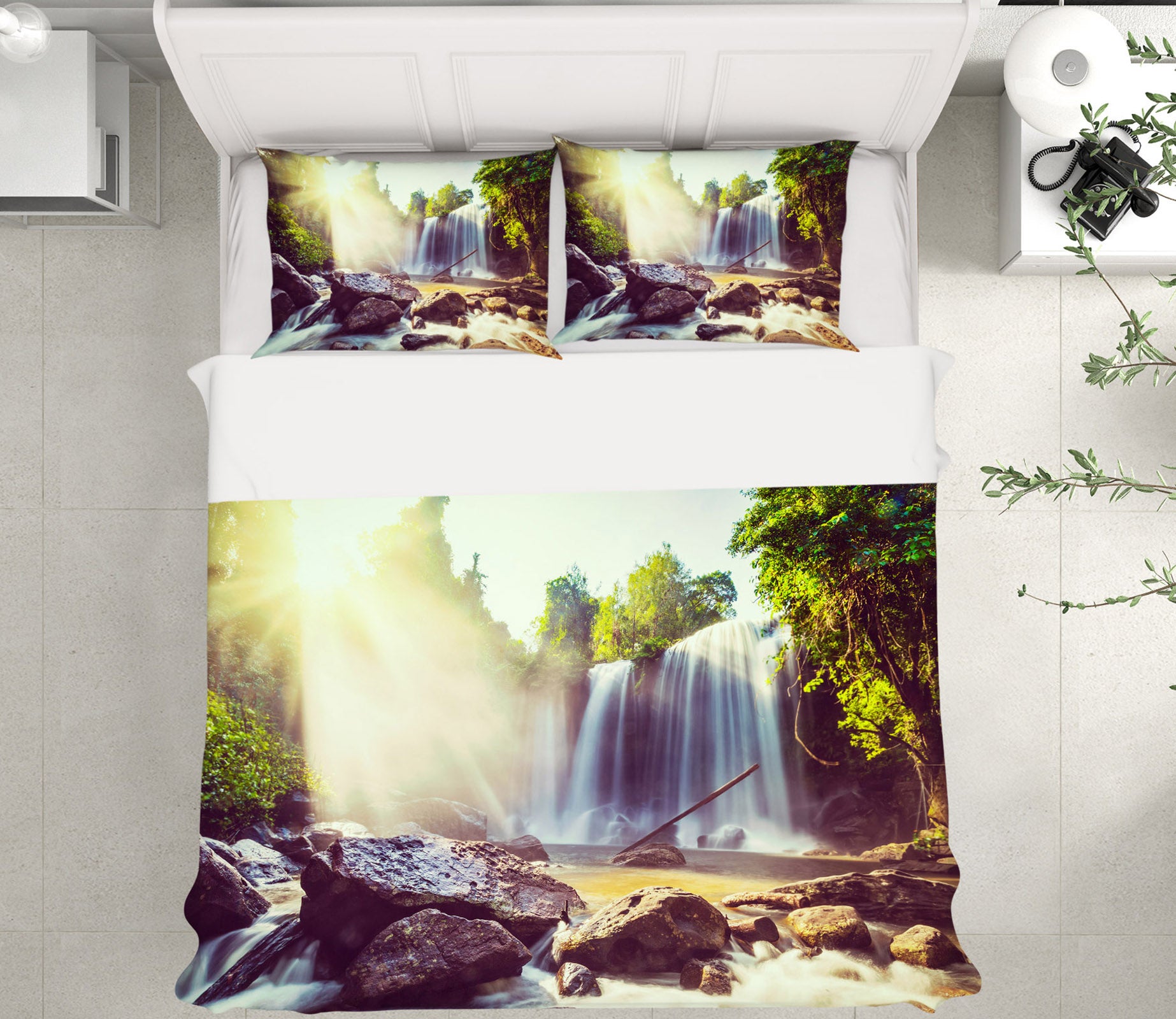 3D Waterfall 60087 Bed Pillowcases Quilt