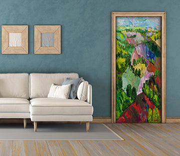 3D Colorful Hillside Meadow Trees 9399 Allan P. Friedlander Door Mural