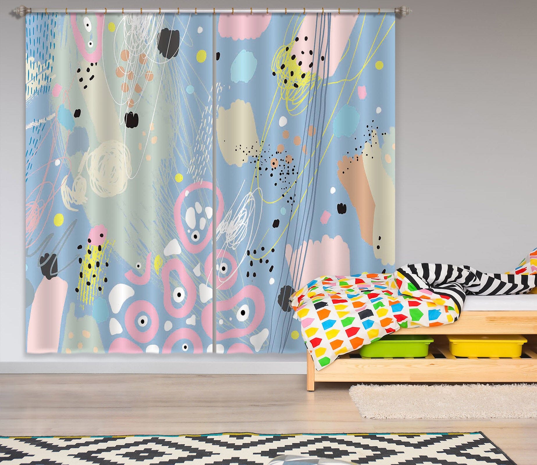 3D Color Pattern 784 Curtains Drapes Wallpaper AJ Wallpaper 
