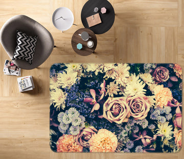 3D Flowers 37085 Non Slip Rug Mat