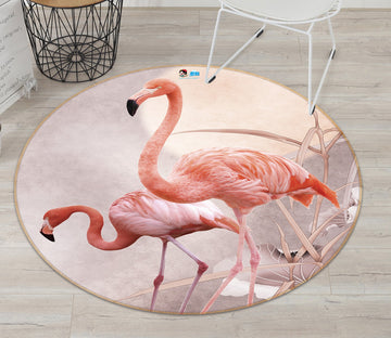 3D Flamingo 71297 Round Non Slip Rug Mat