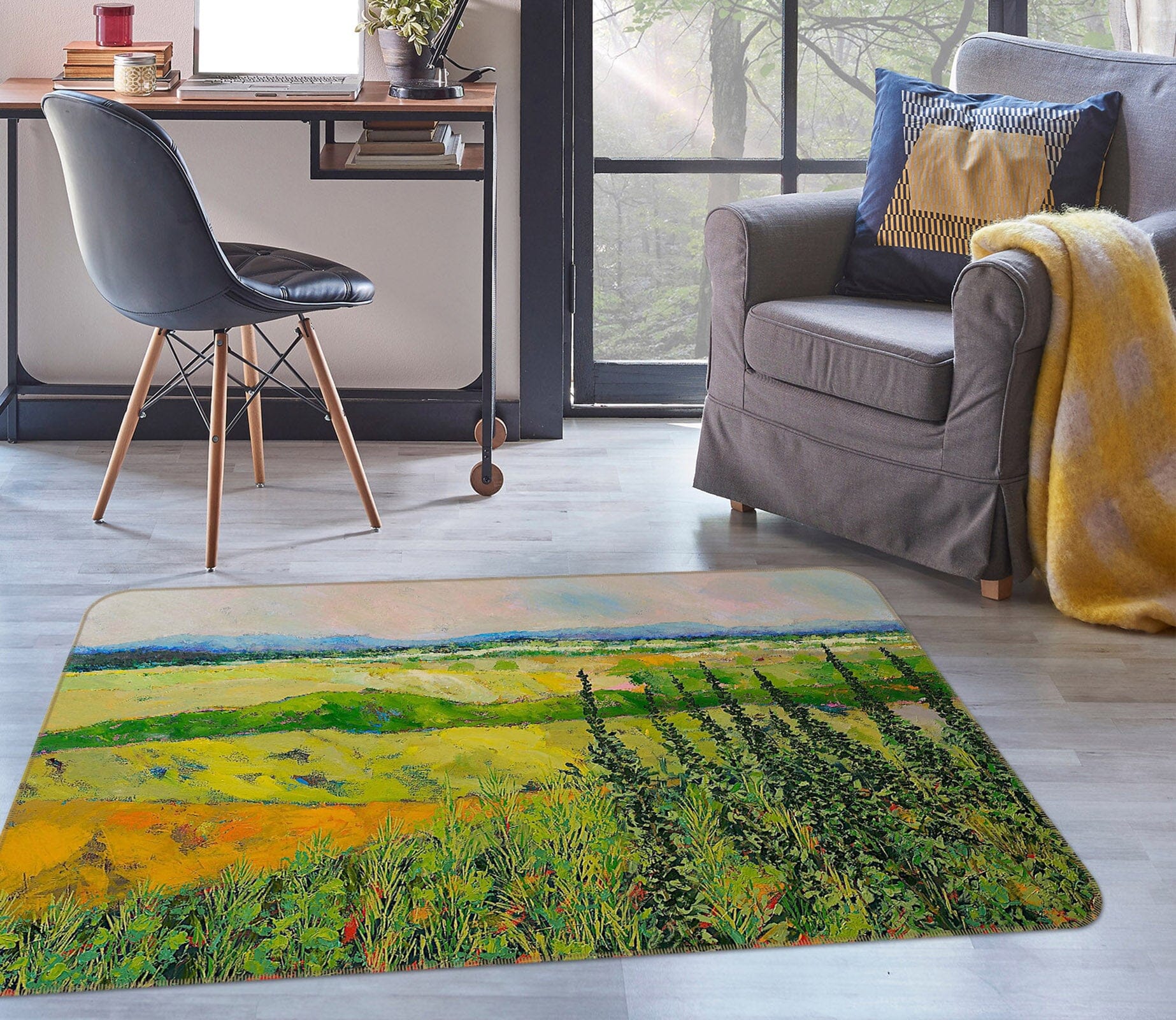 3D Summer Field 1028 Allan P. Friedlander Rug Non Slip Rug Mat Mat AJ Creativity Home 