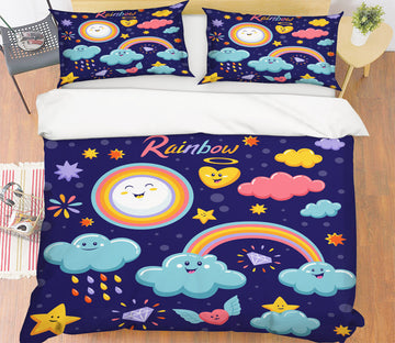3D Sun Clouds 59071 Bed Pillowcases Quilt