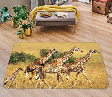3D Giraffe Grassland 070 Animal Non Slip Rug Mat