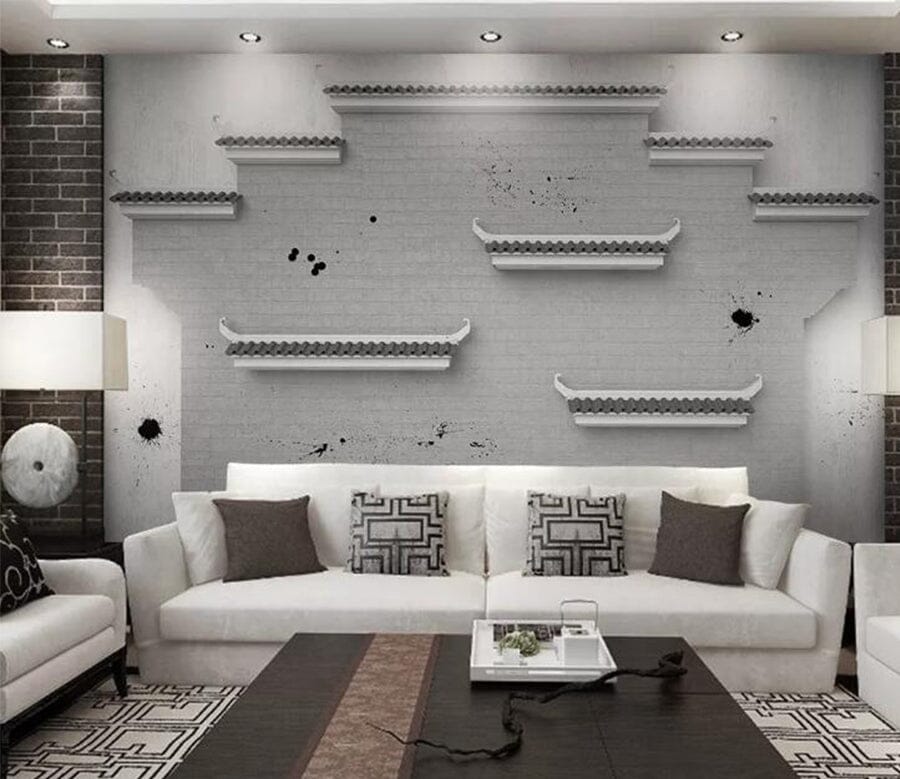 3D Simple Eaves WC209 Wall Murals Wallpaper AJ Wallpaper 2 