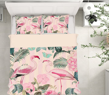 3D Pink Flamingo 2115 Andrea haase Bedding Bed Pillowcases Quilt Quiet Covers AJ Creativity Home 