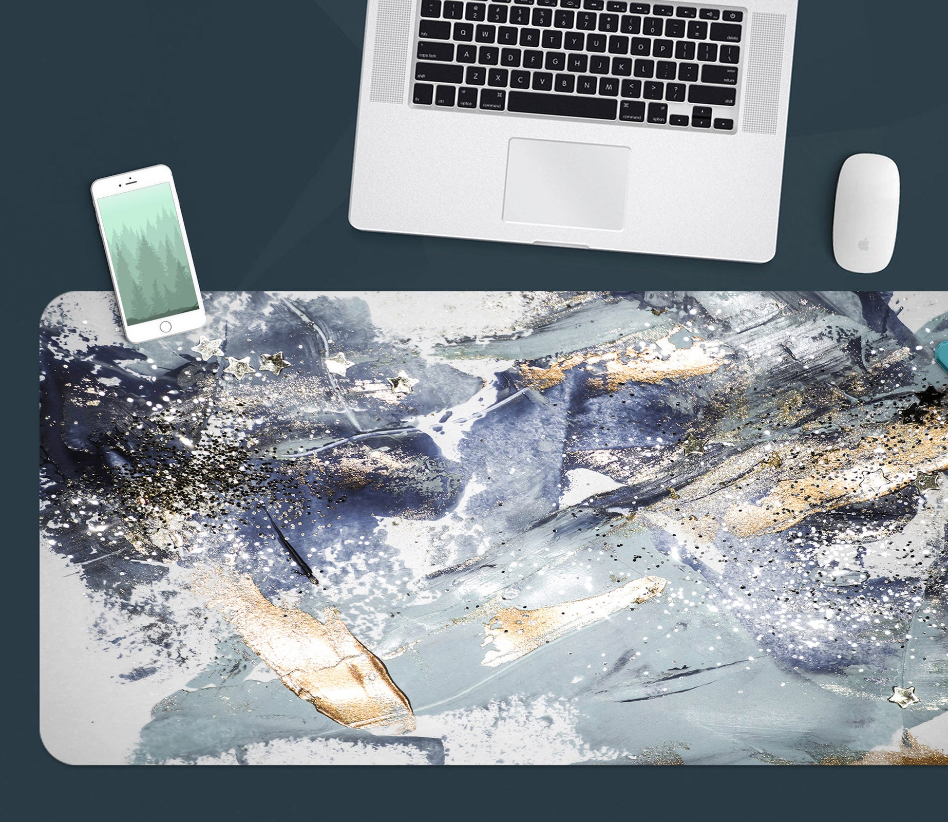 3D Grey Pattern 18026 Desk Mat