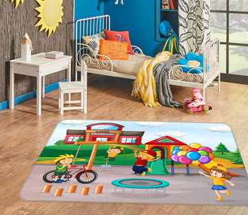 3D Kids Playing 36152 Non Slip Rug Mat