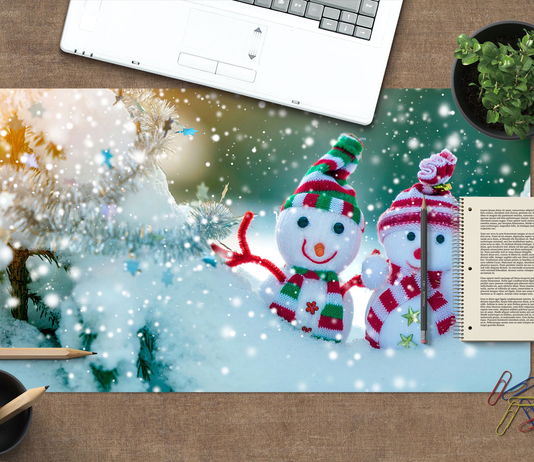 3D Snowman Doll 51237 Christmas Desk Mat Xmas