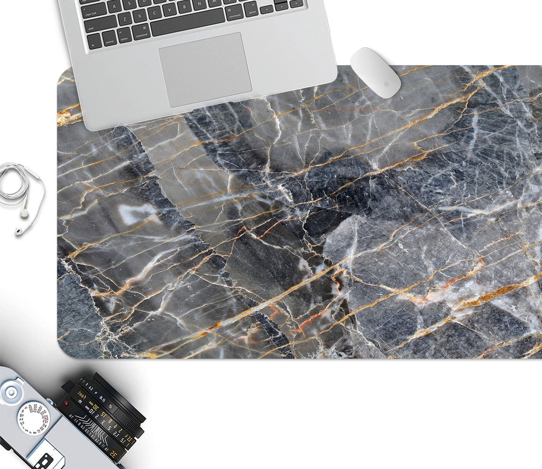 3D Grey Marble 17184 Desk Mat