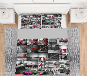 3D Red Bus Umbrella 1001 Assaf Frank Bedding Bed Pillowcases Quilt Quiet Covers AJ Creativity Home 